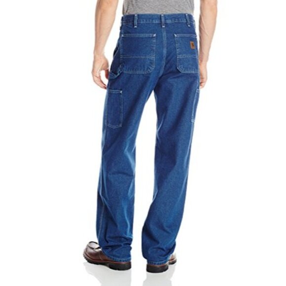 Carhartt Loose Fit Original Dungaree Denim Jeans Work Pants Darkstone Size 36x32 - Picture 3 of 8